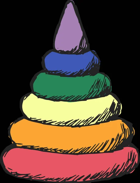 Brinquedo Colorido Pirâmide Vetor Ilustração —  Vetores de Stock