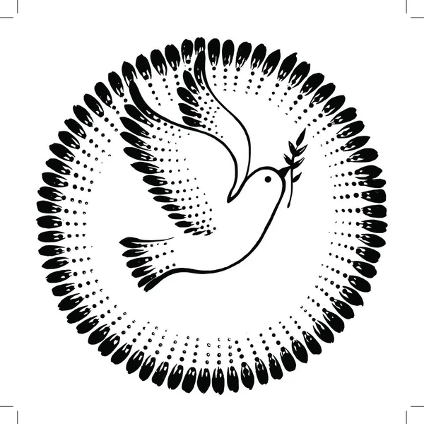 Silhouette Einer Fliegenden Taube Frieden Grafische Vektorillustration — Stockvektor