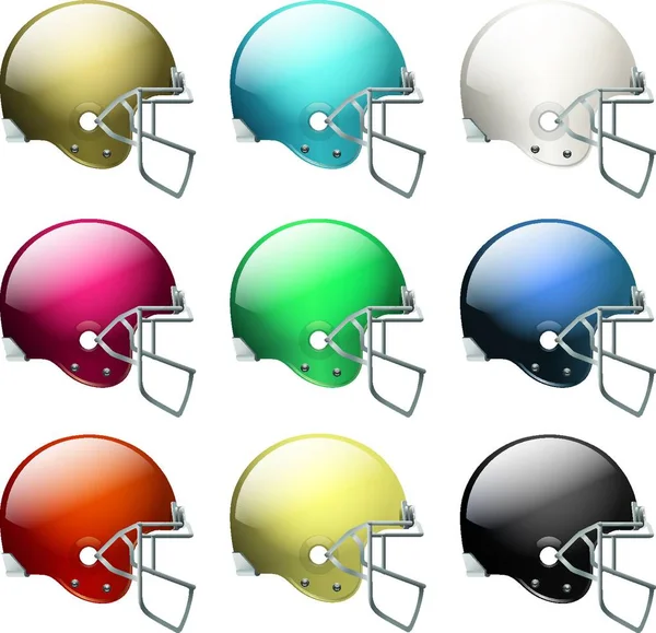 Grafische Vektor Illustration Für American Football Helme — Stockvektor