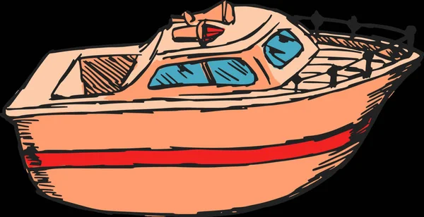 Imbarcazione Motore Illustrazione Grafica Vettoriale — Vettoriale Stock