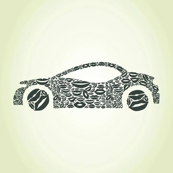 Автомобиль Иконка Губы Векторная Иллюстрация — стоковый вектор