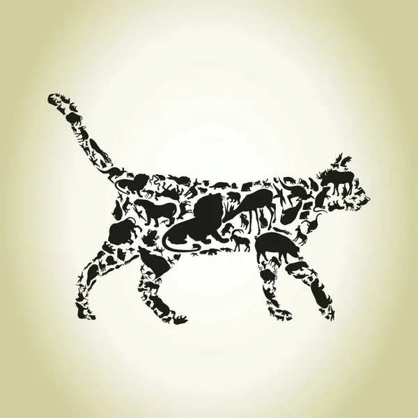 Кошка Икона Животного Векторная Иллюстрация — стоковый вектор