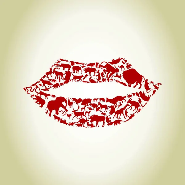 Lèvres Animal Illustration Vectorielle Graphique — Image vectorielle