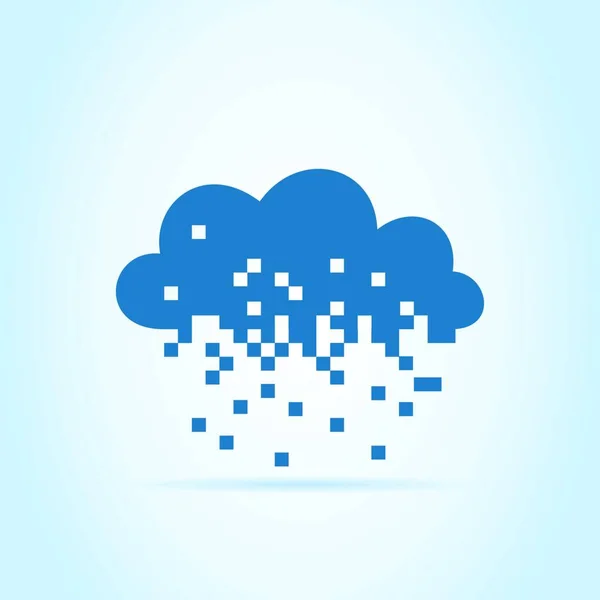 Pixel Una Nube Vector Gráfico Ilustración — Vector de stock