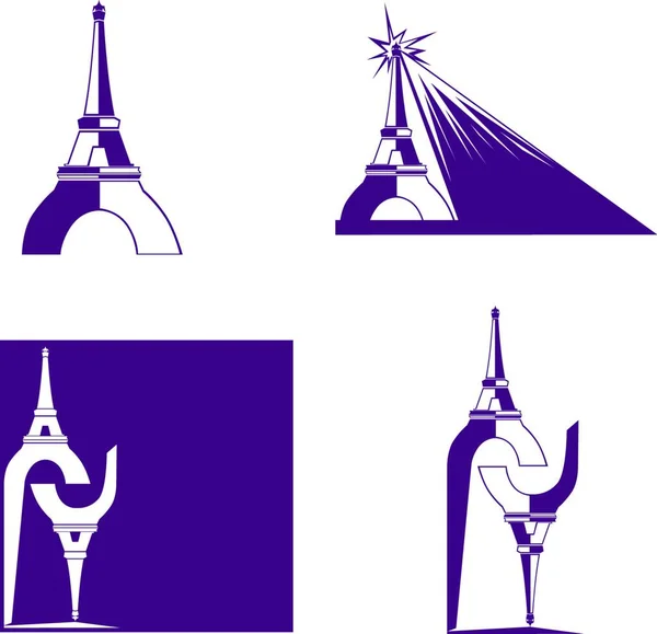 Illustrazione Della Torre Eiffel Astratta — Vettoriale Stock