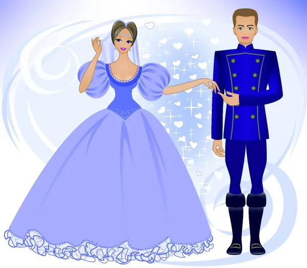 Ilustrace Prince Princezny — Stockový vektor