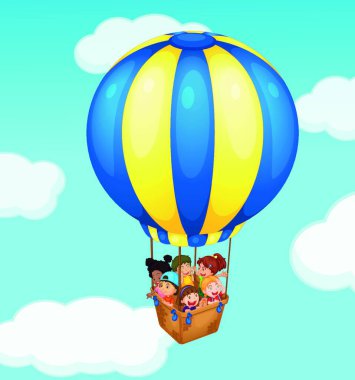 Balon seyahati modern vektör çizimi