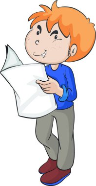 Bir oğlan, grafik vektör illüstrasyonu