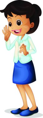 Beyaz zemin üzerindeki öğretmen, vektör illüstrasyonu