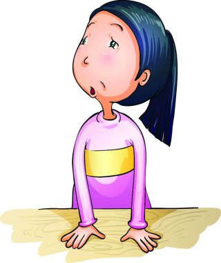 Endişeli kız vektör çizimi