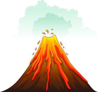 colcano Erupt vektör çizimi