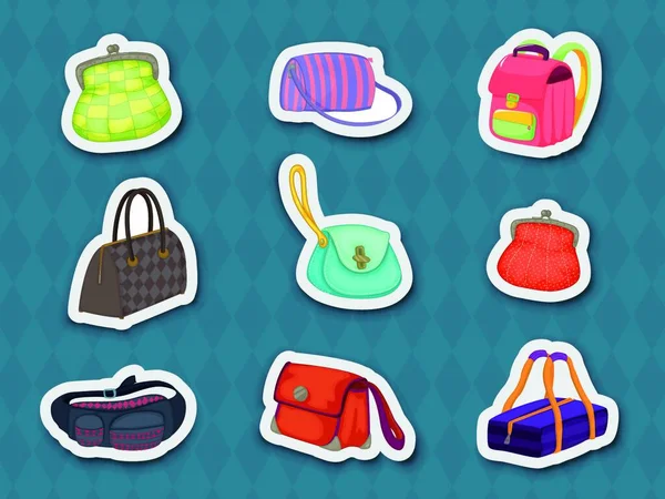 Illustration Handbag Stickers — Stock Vector