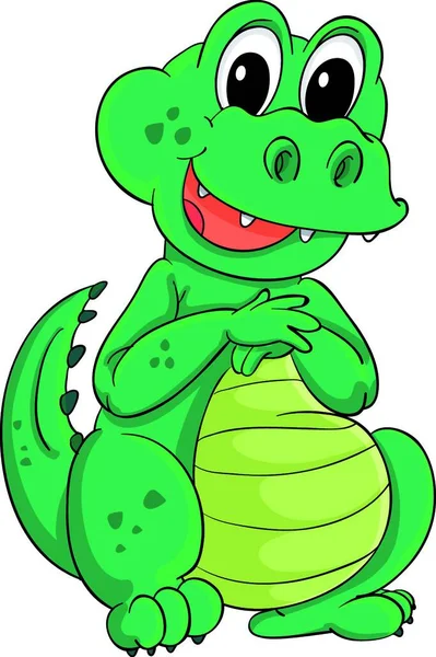 Ilustrace Kresleného Krokodýla — Stockový vektor
