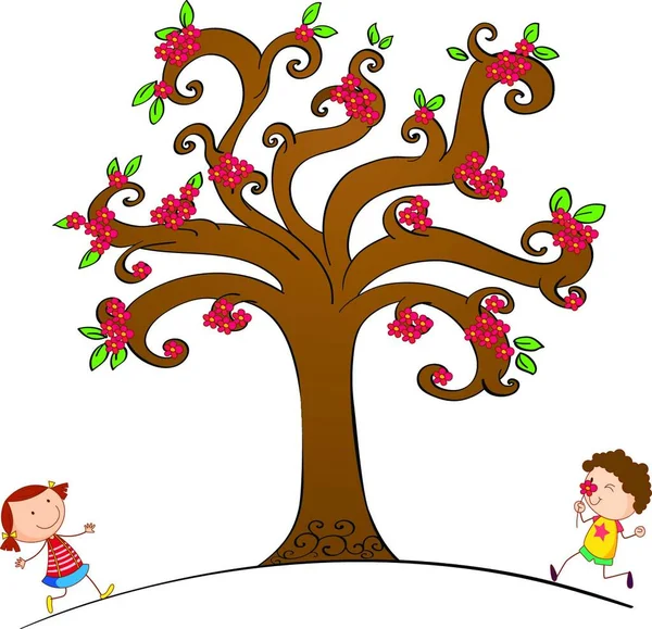 Drzewo Graficzny Wektor Ilustracji — Wektor stockowy