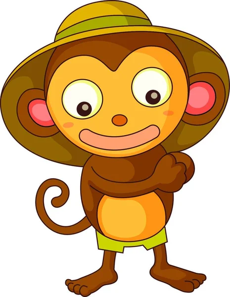 Pequena Ilustração Vetor Macaco —  Vetores de Stock