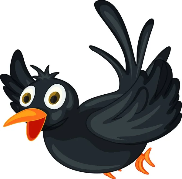 Zwarte Vogel Vector Illustratie — Stockvector