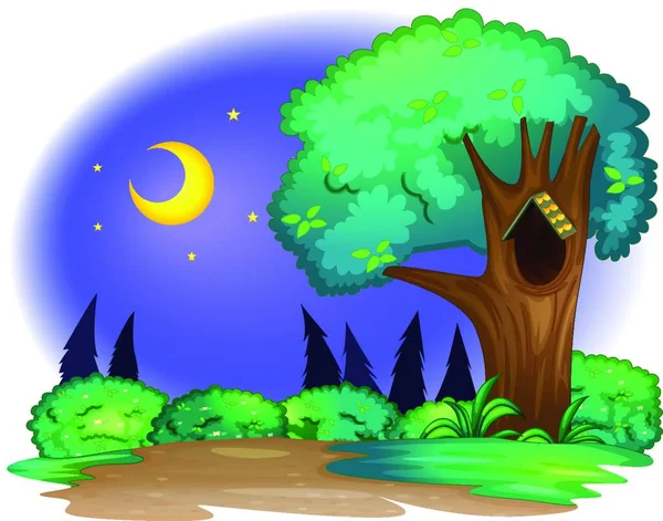 Árvore Com Ilustração Vetorial Oca — Vetor de Stock