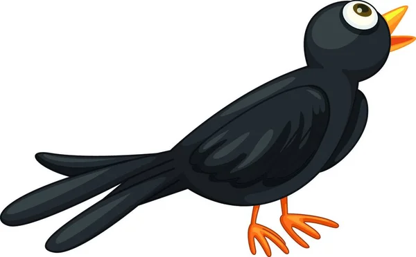 Ilustração Vetorial Pássaro Preto — Vetor de Stock