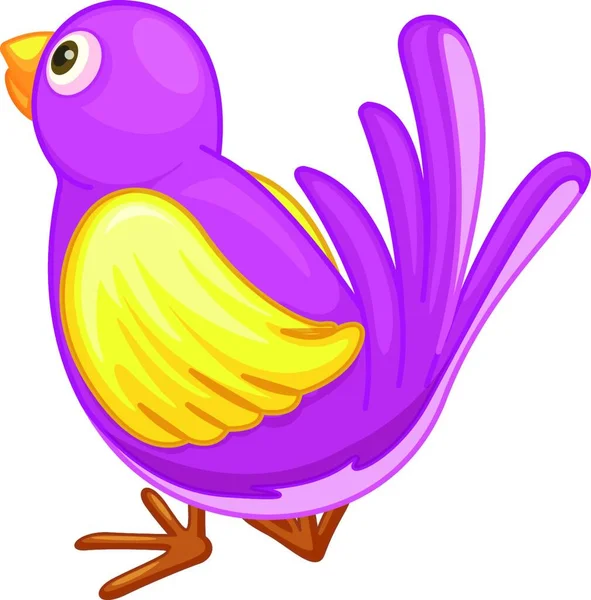 Fialová Ilustrace Vektoru Ptáka — Stockový vektor