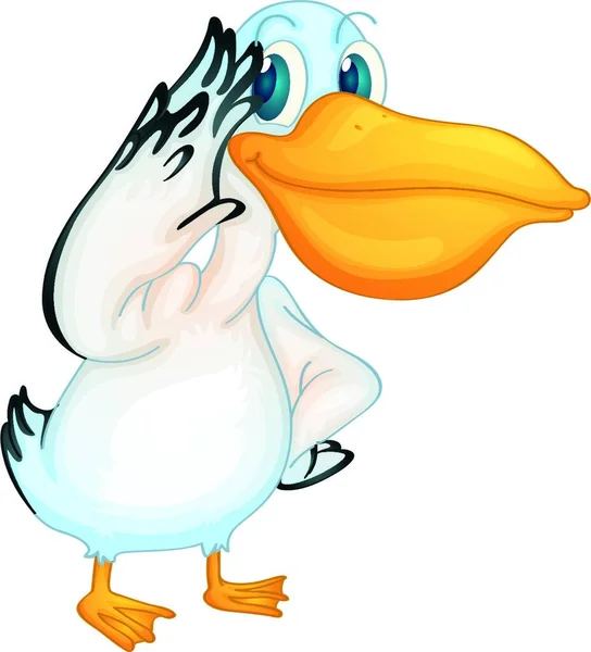 Pelican Character Illustrazione Vettoriale — Vettoriale Stock