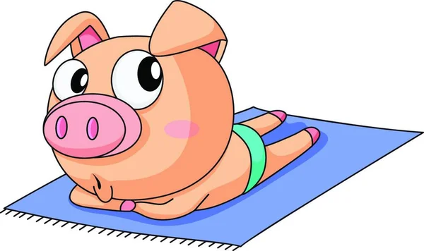 Funny Pig Vector Illustration — Stock Vector