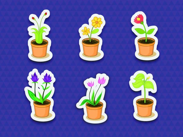Plant Stickers Simple Vector Illustration — Stock Vector