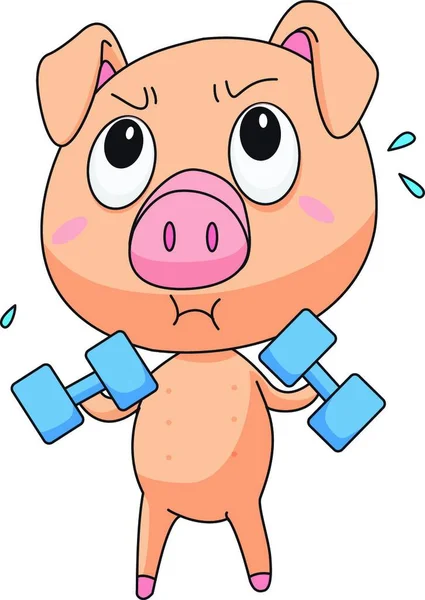 Fit Pig Vector Illustration — Stock Vector