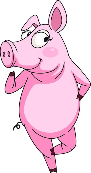 Cheeky Pig Vector Illustration — Stock Vector