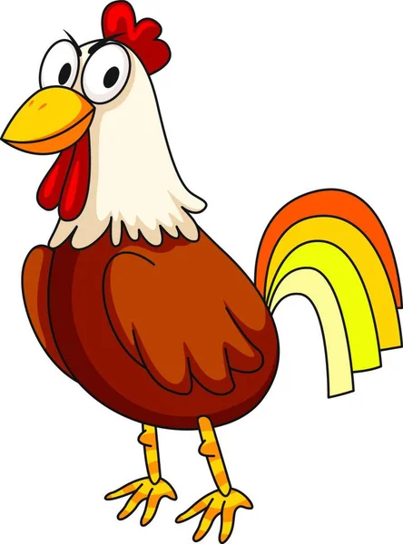鶏のキャラクターベクトルイラスト — ストックベクタ
