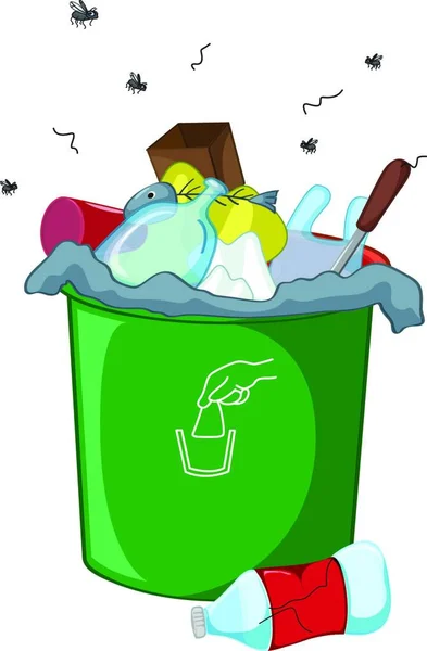 Çöp Kutusunun Çizimi — Stok Vektör