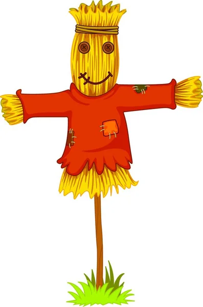 Scarecrow Colorful Vector Illustration — Stock Vector
