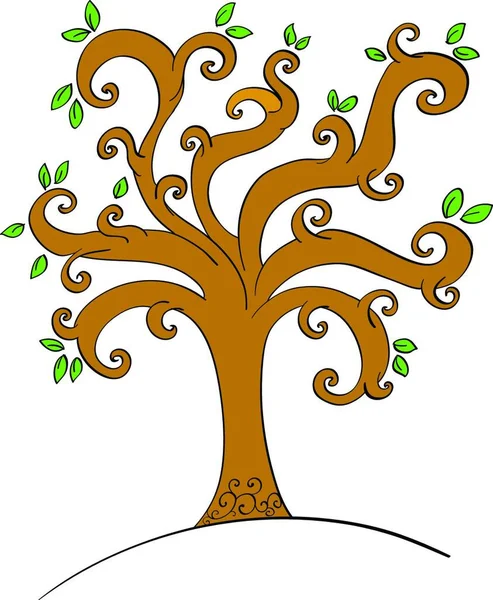 Закруглене Дерево Векторні Ілюстрації — стоковий вектор