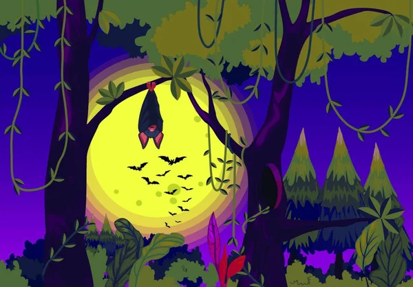 Halloween Card Colorful Vector Illustration — Stock Vector