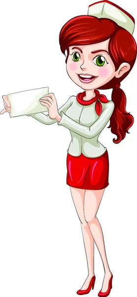 Bela Ilustração Vetorial Hostess — Vetor de Stock