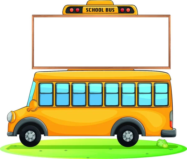Ένα Σχολικό Λεωφορείο Και Διοικητικό Συμβούλιο — Διανυσματικό Αρχείο