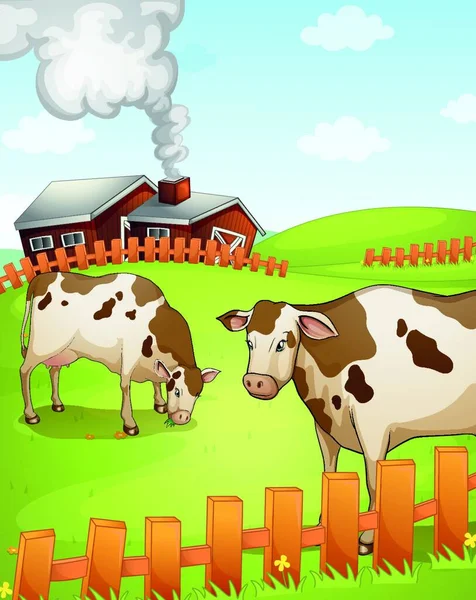 Vacas Ilustración Vectorial Gráfica — Vector de stock