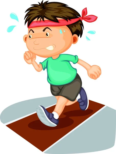 Αγόρι Τρέχει Γραφική Διανυσματική Απεικόνιση — Διανυσματικό Αρχείο