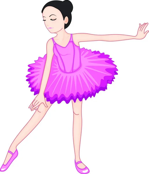 Ballerina Poseren Witte Vector Illustratie — Stockvector