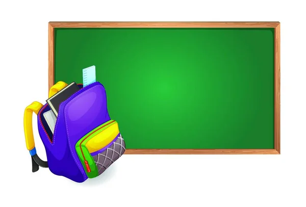 Πράσινος Πίνακας Και Σχολική Τσάντα — Διανυσματικό Αρχείο