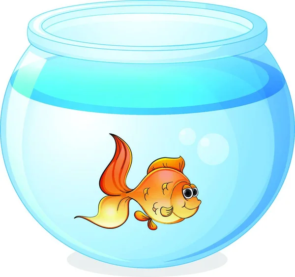 Fish Bowl Graphic Vector Illustration — Stock Vector