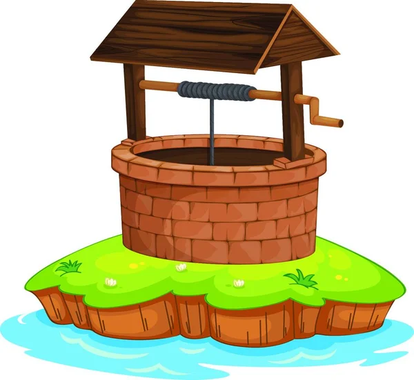 Ilustración Del Pozo Agua — Vector de stock