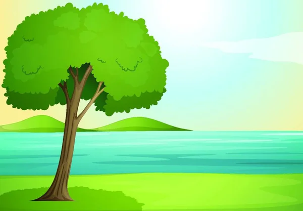 Artystyczny Sztandar Drzewa Ilustracja Wektora — Wektor stockowy
