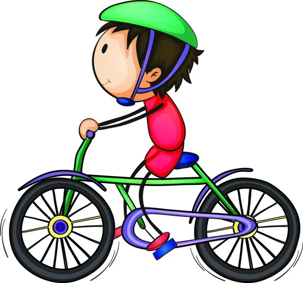 Chlapecká Cyklistická Vektorová Ilustrace — Stockový vektor