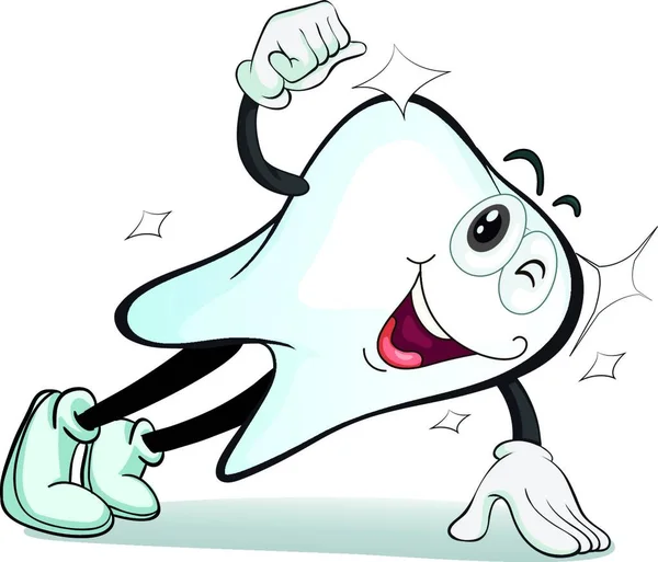 Personagem Desenho Animado Dentes Ilustração Colorida —  Vetores de Stock