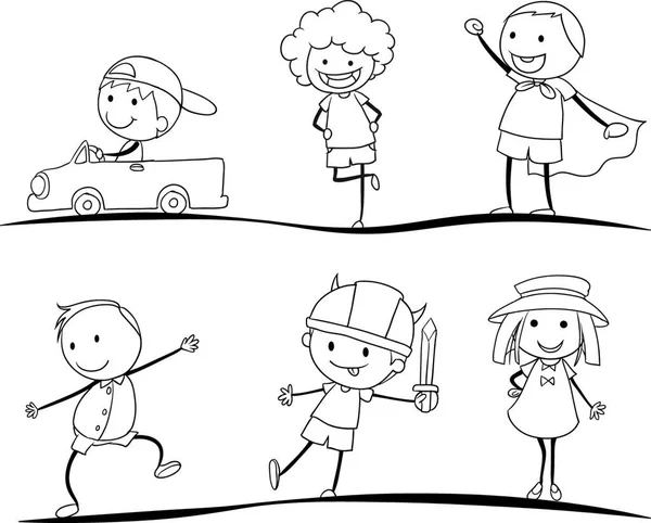 Illustration Der Skizzen Von Kindern — Stockvektor