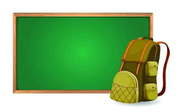 Green Board School Bag — Stock Vector