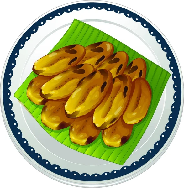 Ilustrace Banánových Lupínků — Stockový vektor