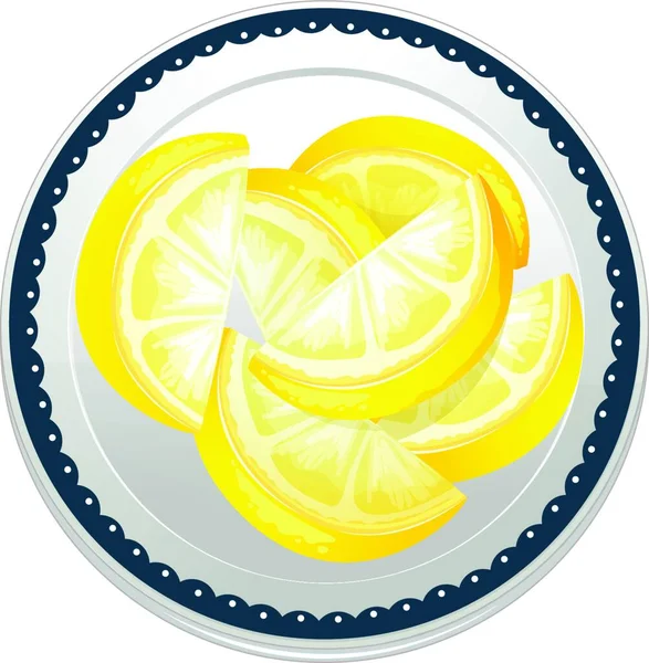 Ilustrasi Irisan Lemon - Stok Vektor