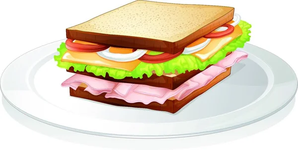 Сэндвич Хлебом Графическая Векторная Иллюстрация — стоковый вектор