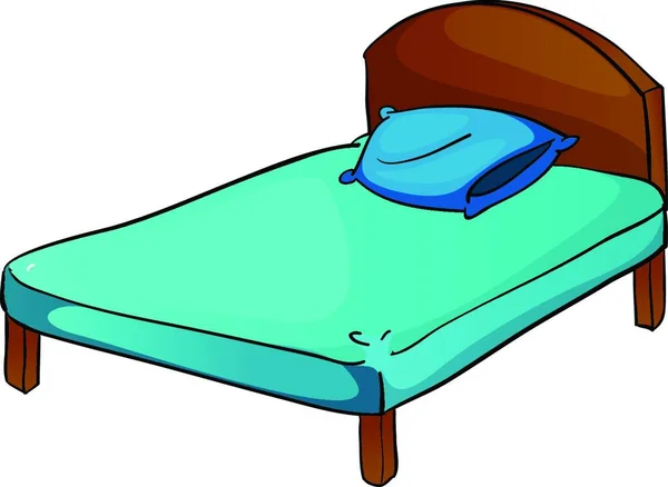 Κρεβάτι Και Μαξιλάρι Web Απλή Απεικόνιση — Διανυσματικό Αρχείο